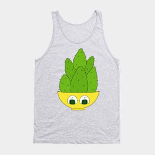 Cute Cactus Design #126: Cute Cacti Bunch In A Bowl With Onigiri Tank Top